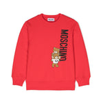 Moschino Kids Felpa Rossa con Logo Teddy Bear per Bambini