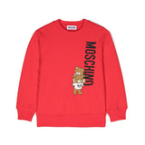 Moschino Kids Felpa Rossa con Logo Teddy Bear per Bambini