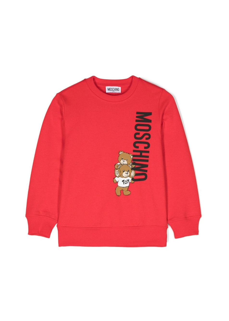 Moschino Kids Felpa Rossa con Logo Teddy Bear per Bambini