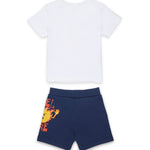 Diesel Kids Completo Bianco e Denim con Stampa per Neonati
