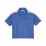 Palm Angels Kids Polo Blu con Logo per Bambini