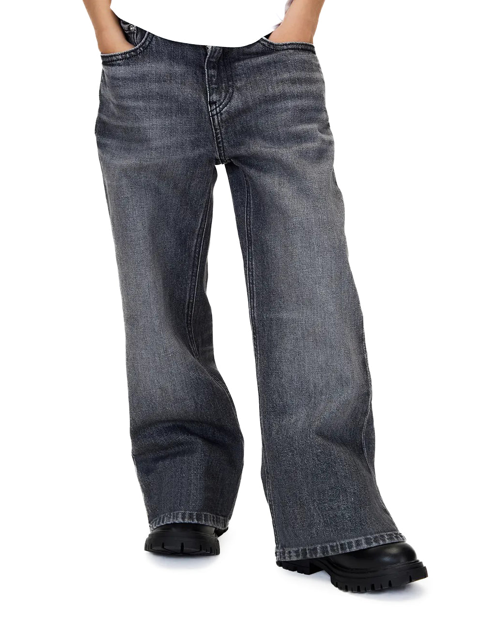 Calvin Klein Kids Denim Jeans Grigio Scuro per Bambini