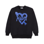 MSGM Kids Felpa Nera con Logo Neon per Bambine