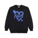 MSGM Kids Felpa Nera con Logo Neon per Bambine