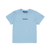 Dsquared2 Kids T-shirt Celeste con Stampa " Dsqured2" Frontale Unisex per Neonati