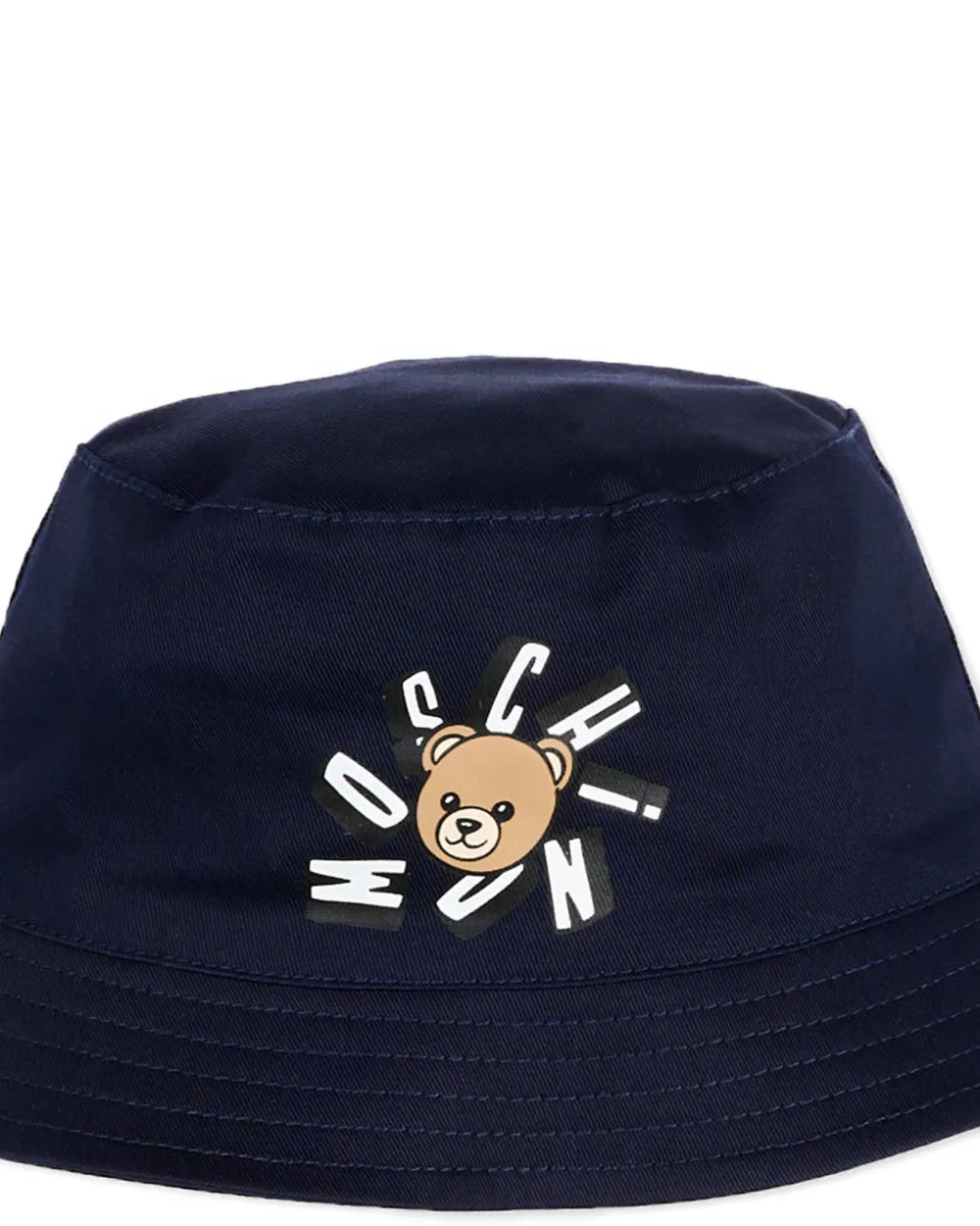 Moschino Kids Bucket Blu Navy con Logo Teddy Bear per Neonati