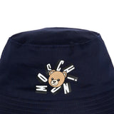 Moschino Kids Bucket Blu Navy con Logo Teddy Bear per Neonati