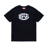 Diesel Kids T-shirt Nera Puffy Print per Bambini