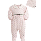 Gabriella Gucci Kids Set Tutina+Cappellino Rosa Antico All-Over per Neonate