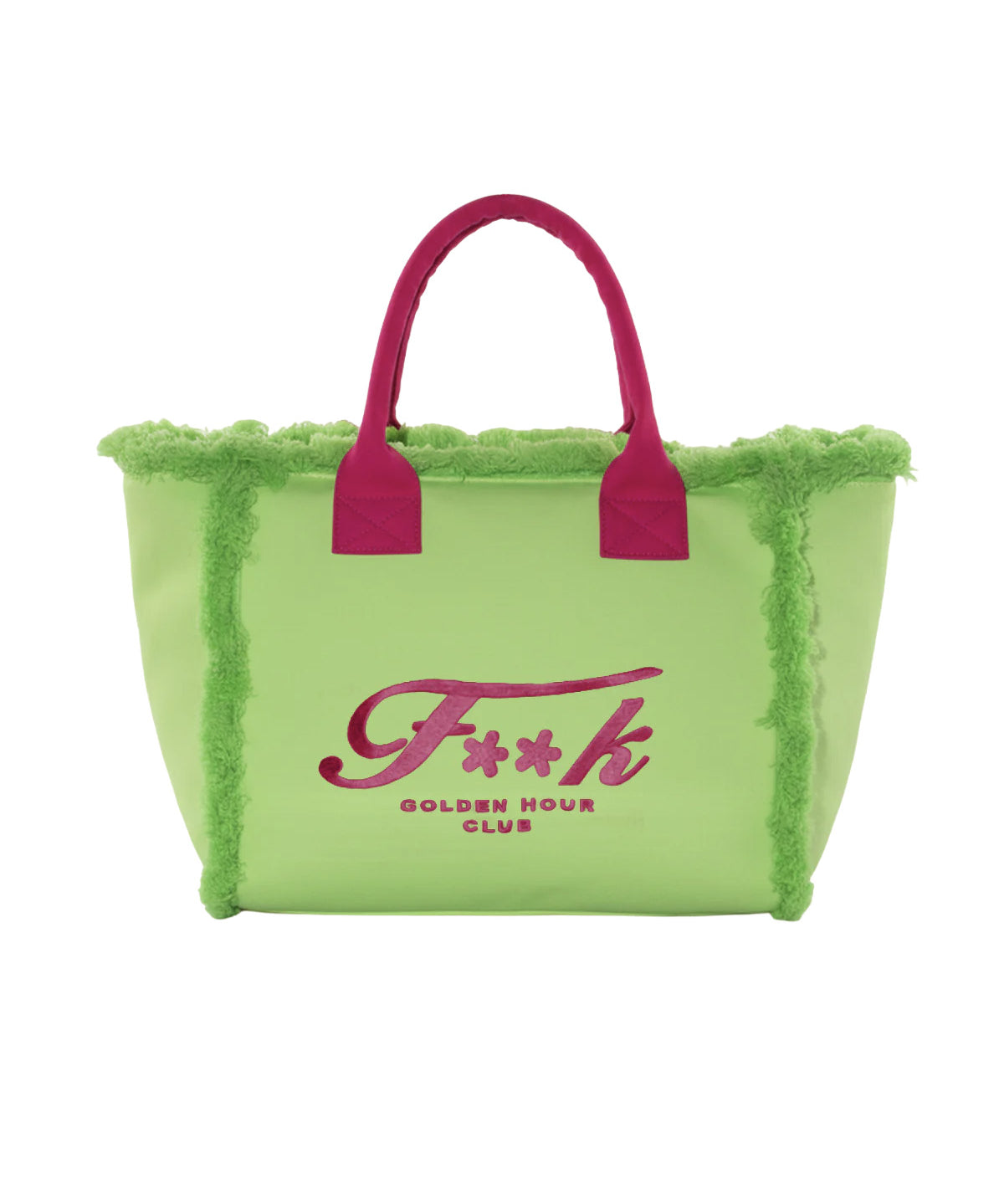 F**K Kids Maxi Borsa Verde e Fucsia con Logo per Bambine