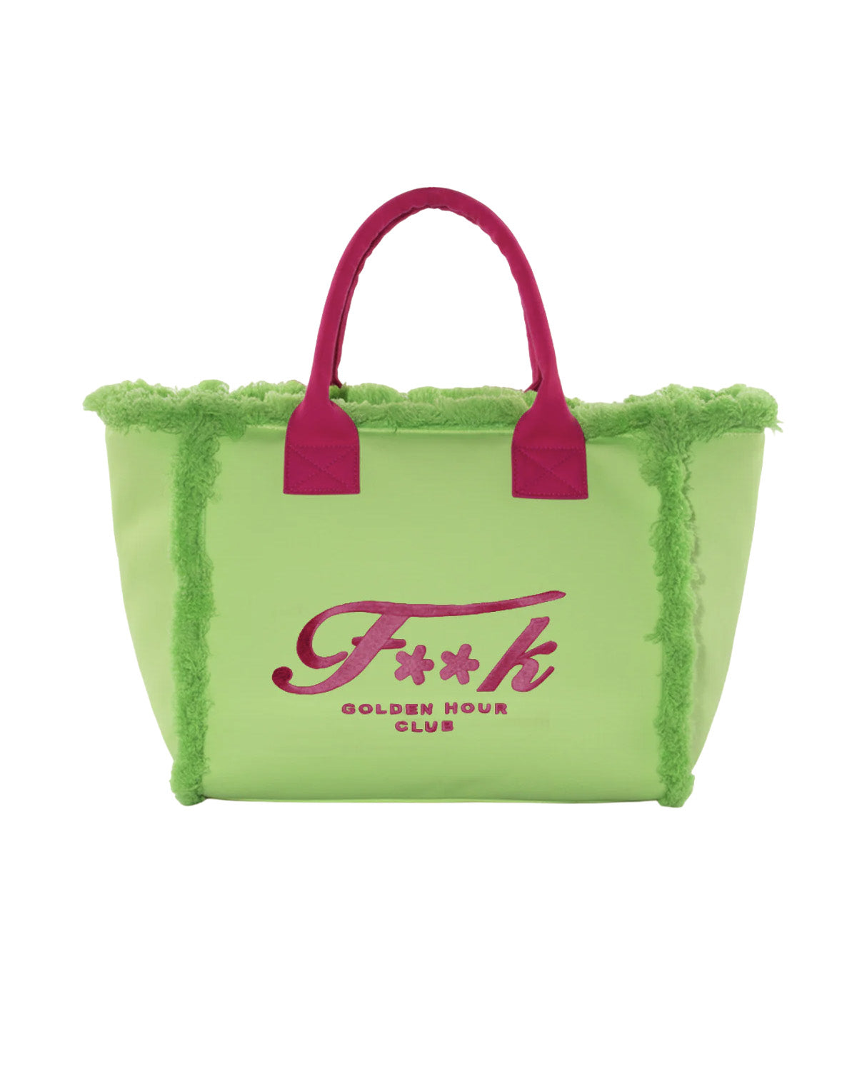 F**K Kids Maxi Borsa Verde e Fucsia con Logo per Bambine