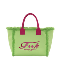 F**K Kids Maxi Borsa Verde e Fucsia con Logo per Bambine