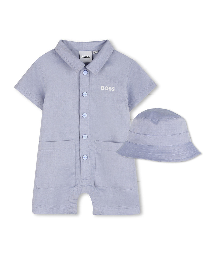 Boss Kids Tutina + Cappello Blu per Neonati