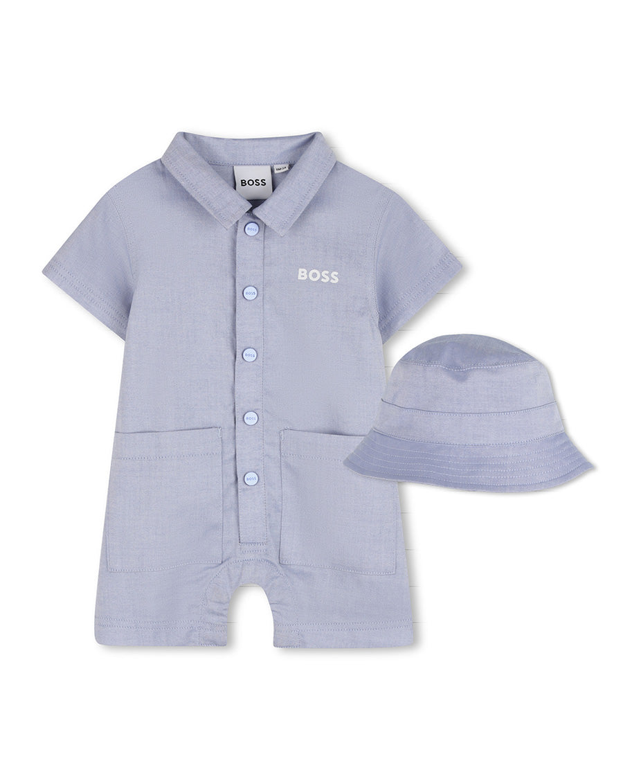Boss Kids Tutina + Cappello Blu per Neonati