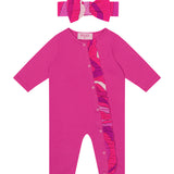 Emilio Pucci Kids Tutina e Fascia Fantasia Viola per Neonate