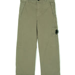 C.P. Company Kids Pantaloni Verdi con Logo per Bambini