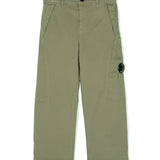 C.P. Company Kids Pantaloni Verdi con Logo per Bambini