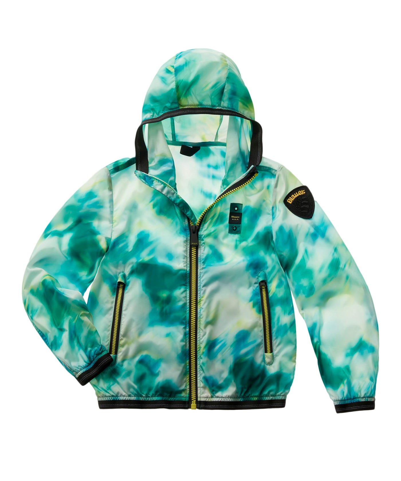 Blauer Kids Giubbino Antivento Verde Tie-Dye per Bambini