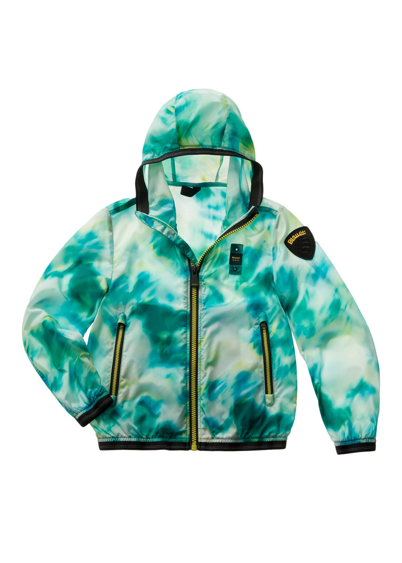 Blauer Kids Giubbino Antivento Verde Tie-Dye per Bambini