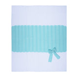 Marlù Coperta Culla Bianco/Tiffany con Applicazione Fiocco per Neonate