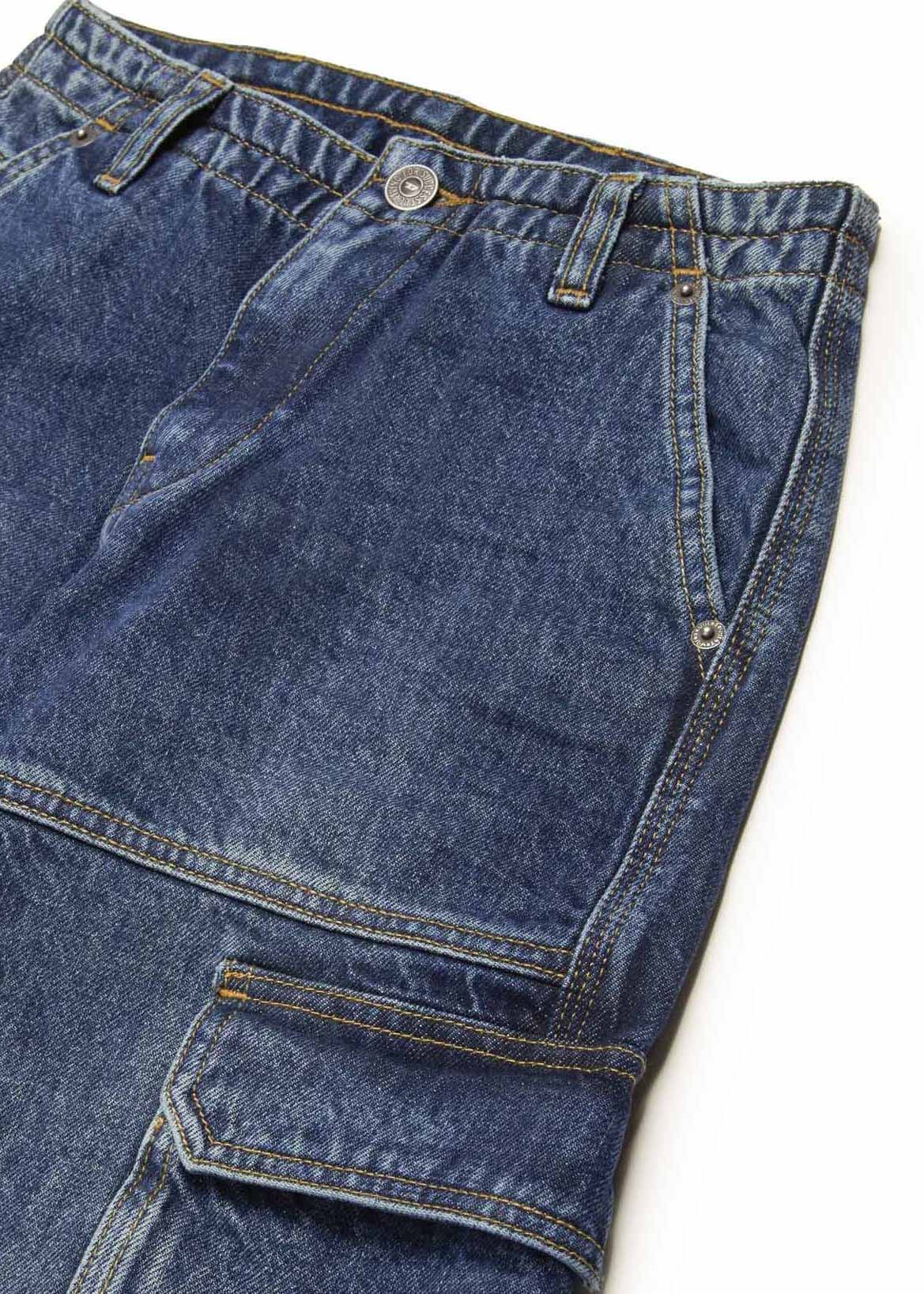 Diesel Kids Jeans Cargo Denim Blu per Bambine (dettaglio)