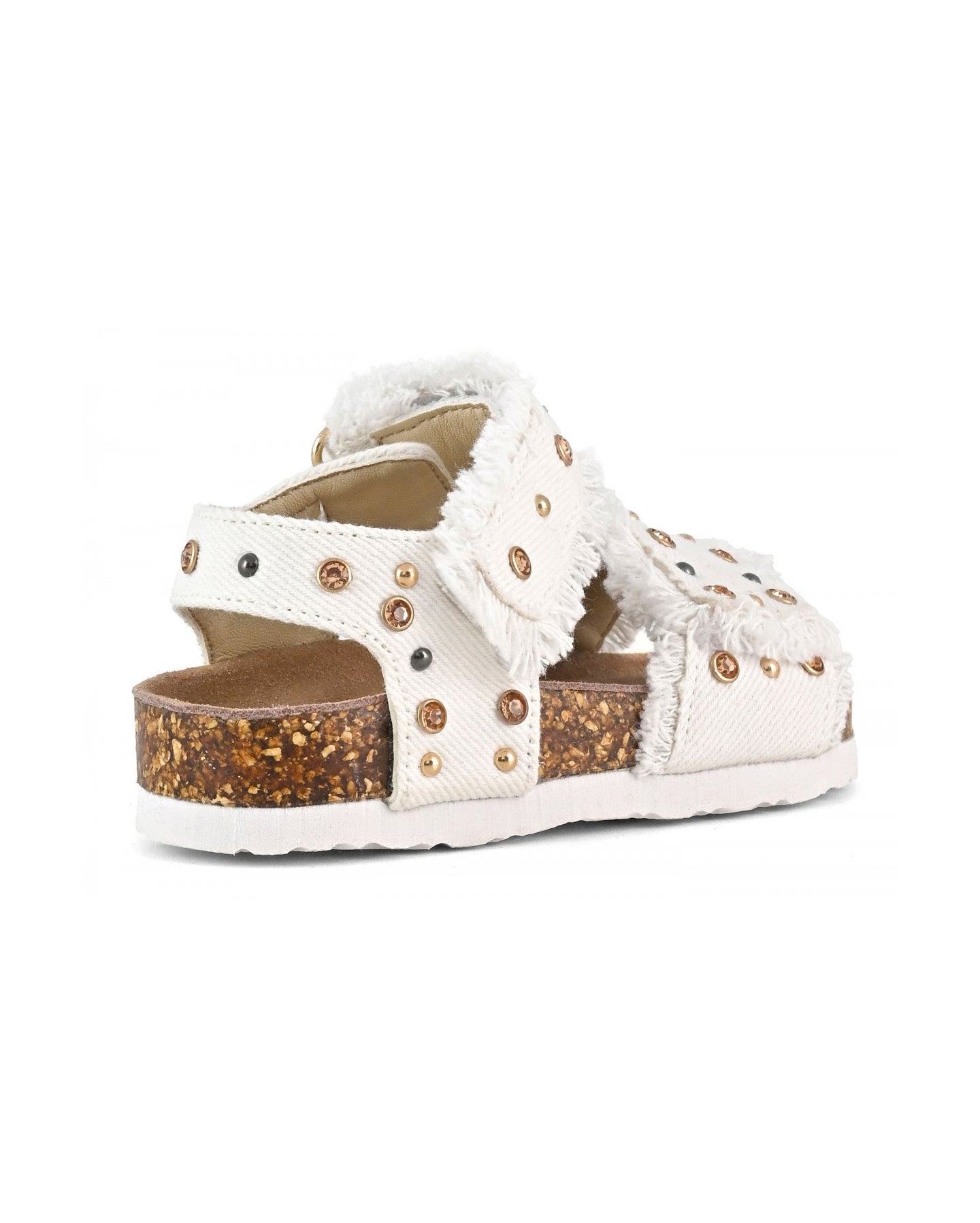 Colors of California Kids Sandalo Denim Bianco con Strass per Neonate
