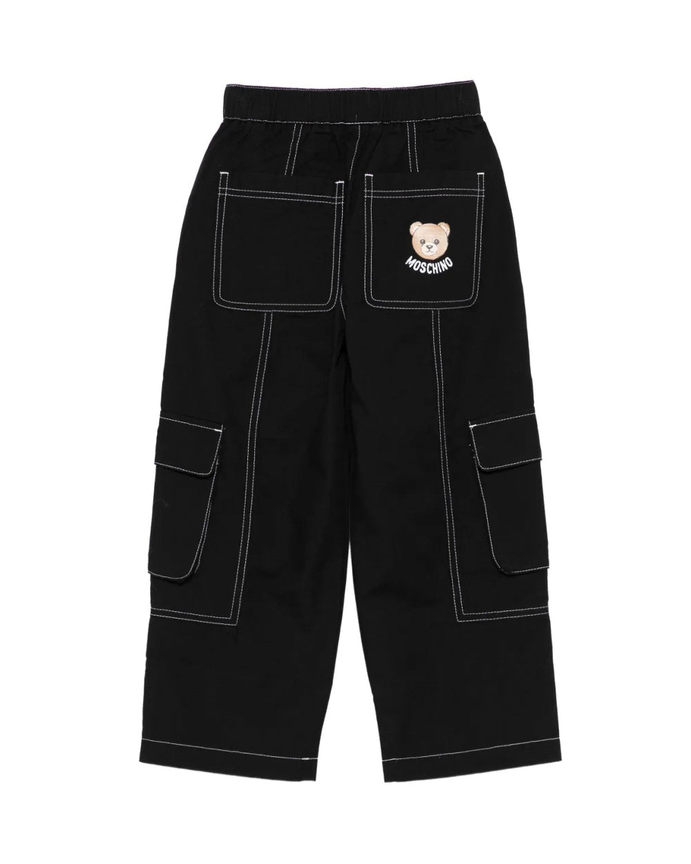 Moschino Kids Pantaloni Neri con Tasche per Bambine