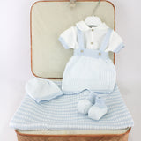 Marlu Corredino Celeste/Bianco con Pagliaccetto per Neonate