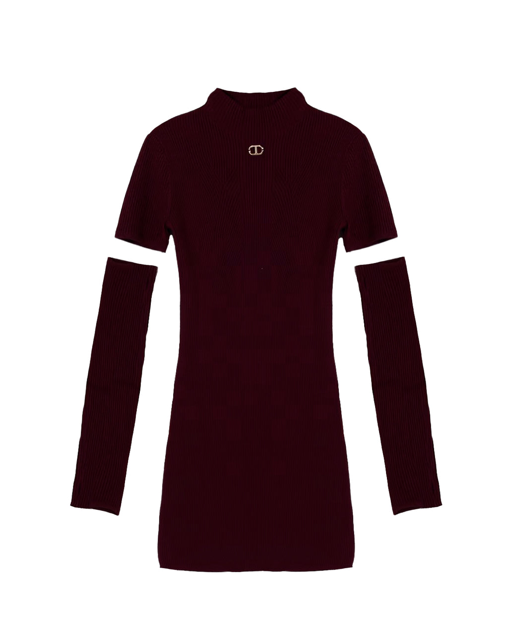 Twinset Kids Abito con Manicotti Bordeaux per Bambine