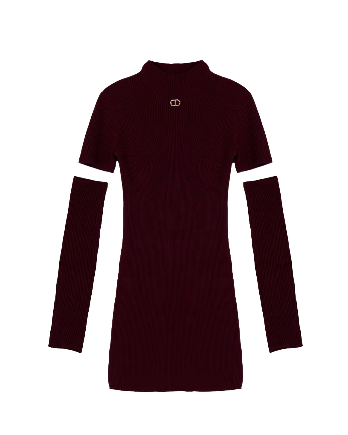 Twinset Kids Abito con Manicotti Bordeaux per Bambine