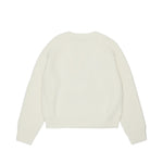 MAX&Co. Kids Maglione a Coste Panna con Scritta Rossa Make Your Mark Ricamata per Bambine