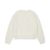MAX&Co. Kids Maglione a Coste Panna con Scritta Rossa Make Your Mark Ricamata per Bambine