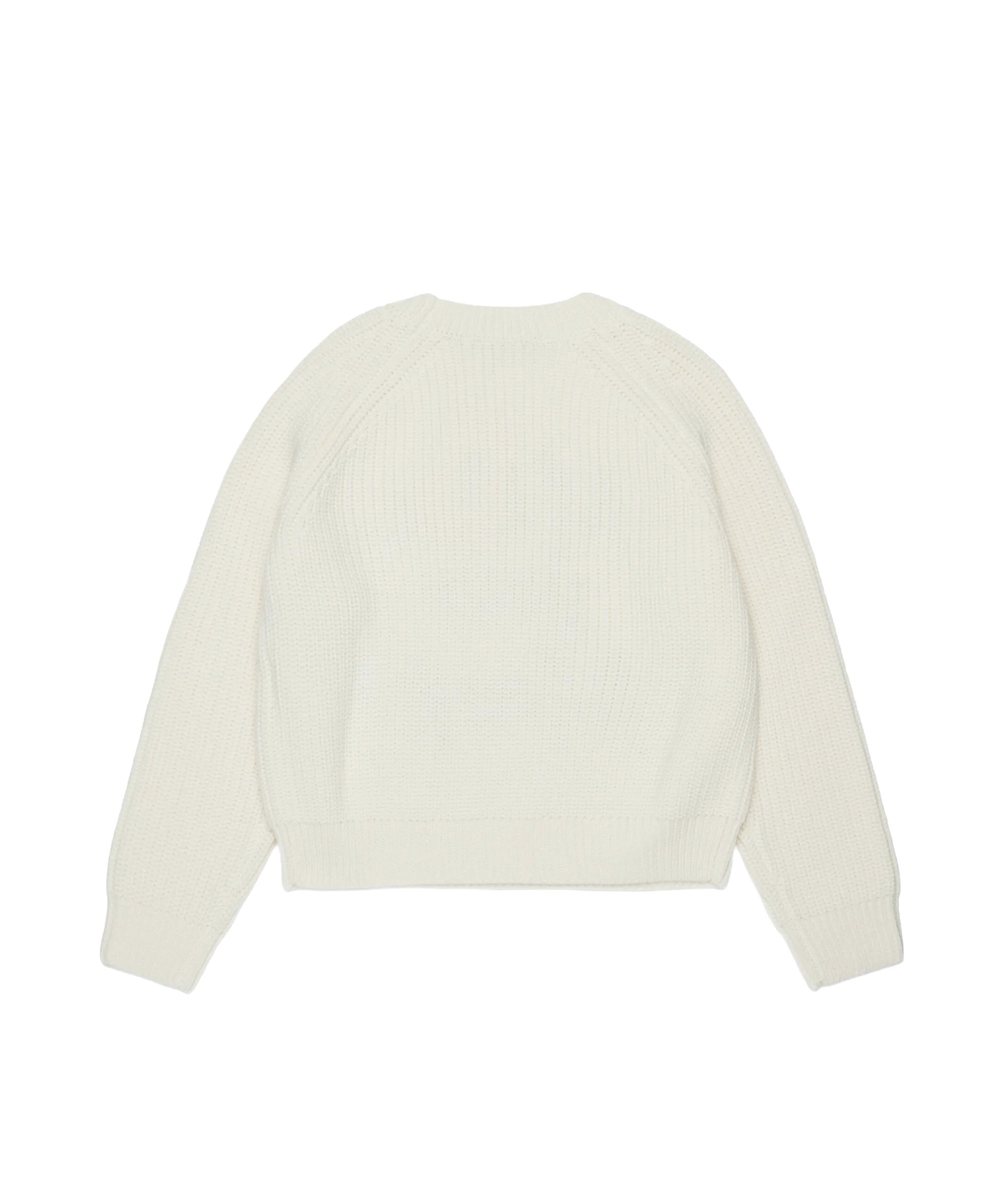 MAX&Co. Kids Maglione a Coste Panna con Scritta Rossa Make Your Mark Ricamata per Bambine