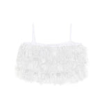 A'lapage Kids Top Bianco Frangiato per Bambine