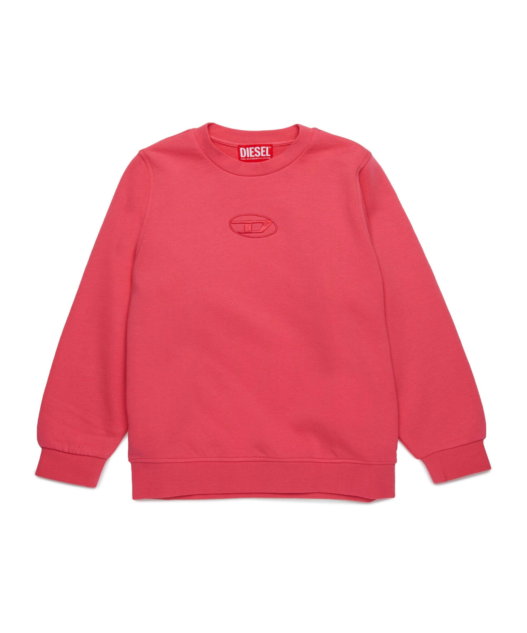 Diesel Kids Felpa Fucsia Girocollo con Oval D per Bambine