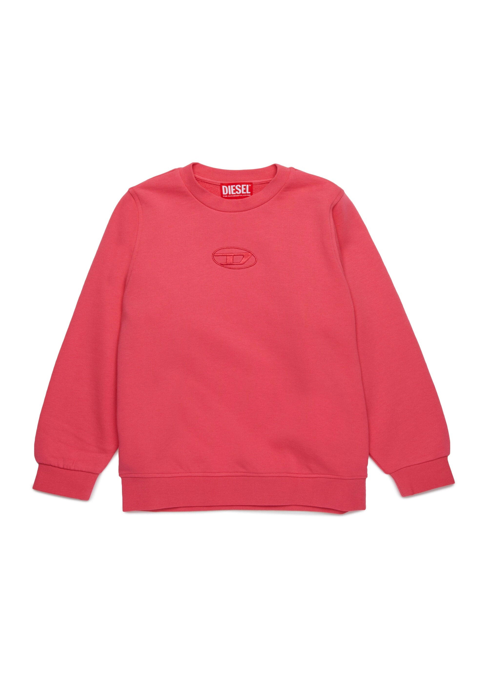 Diesel Kids Felpa Fucsia Girocollo con Oval D per Bambine