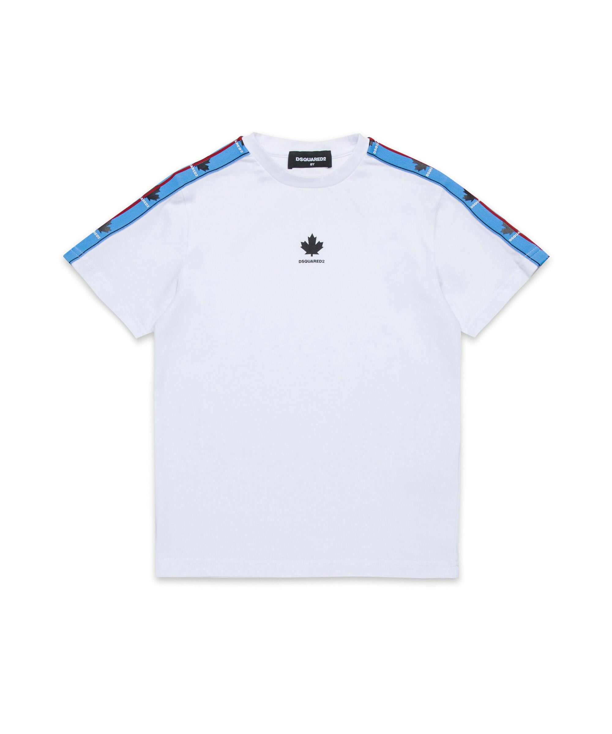 Dsquared2 Kids T-Shirt Bianca con Banda Logo per Bambini
