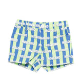 Moschino Kids Short a Righe Verde e Blu All-Over per Neonati