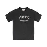 Iceberg Kids T-Shirt Nera con Logo per Bambini