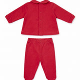 Elisabetta Franchi La Mia Bambina Completo Rosso con Ricamo Logo per Neonate