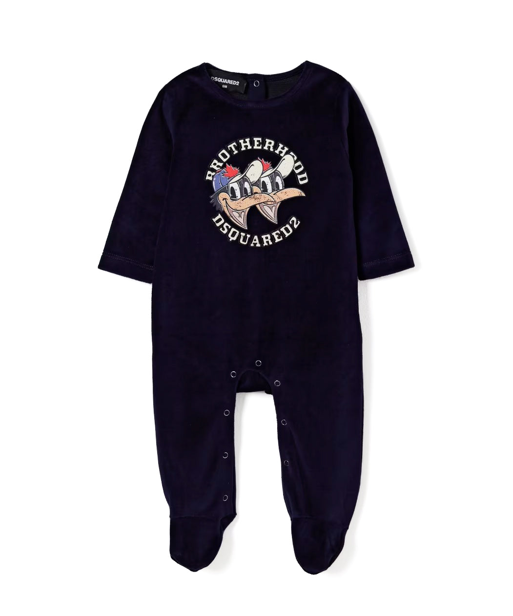 Dsquared2 Kids Completo di Tuta Blu con Stampa "Brotherhood" per Neonati