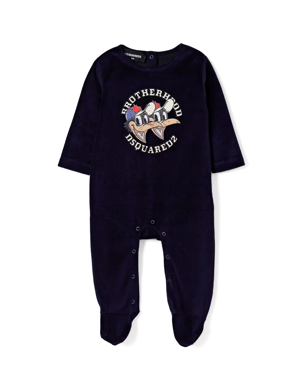 Dsquared2 Kids Completo di Tuta Blu con Stampa "Brotherhood" per Neonati