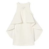 Blumarine Kids Abito Bianco con Strass per Bambine