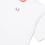 Diesel Kids T-shirt Bianca con Oval D in Metallo per Bambini (dettaglio)