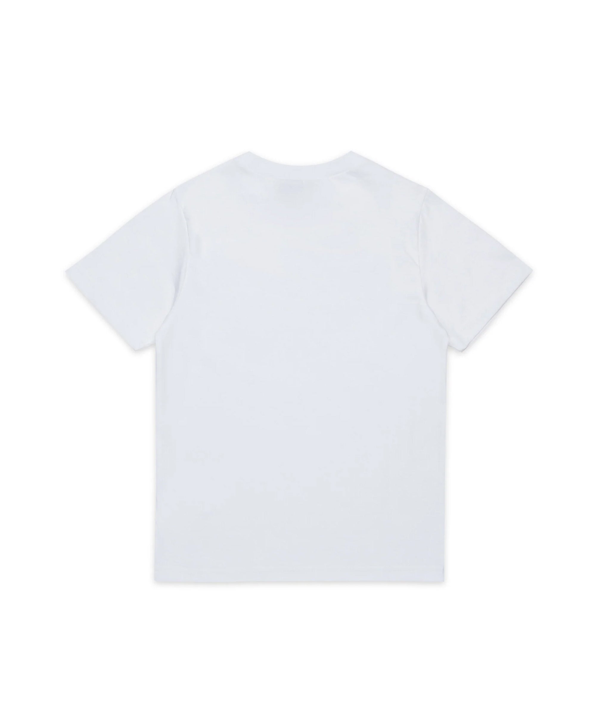 N21 Kids T-shirt Bianca Girocollo con Stampa Logo con Motivo Galassia per Bambini