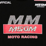MSGM Kids T-shirt Nera con Logo Race per Bambine