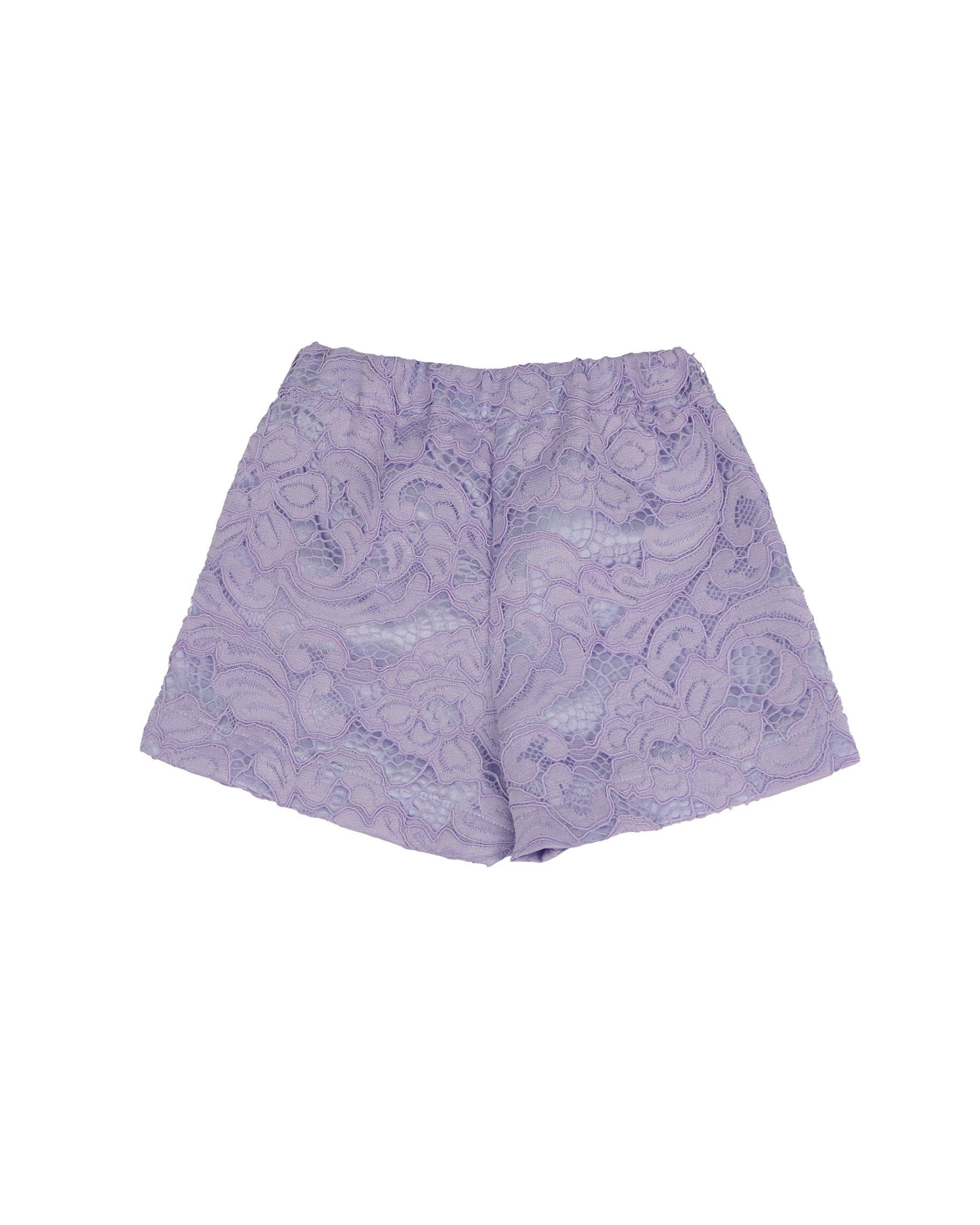 Blumarine Kids Bermuda Lilla Chiaro con Effetto Pizzo Floreale per Neonate