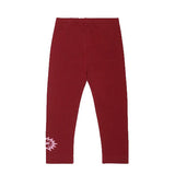 Diesel Kids Leggins Bordeaux con Logo per Neonate