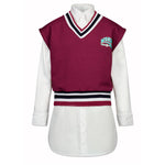MSGM Kids Gilet Borgogna con Camicia per Bambine