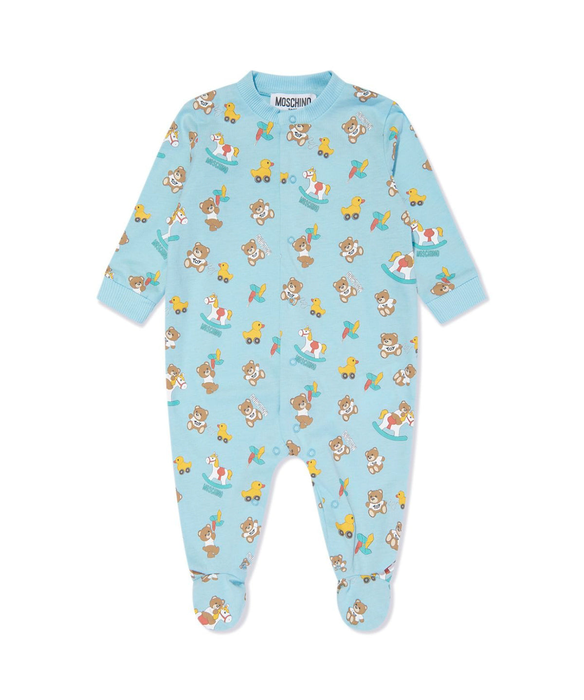 Moschino Kids Tutina Cielo con Stampa Grafica Teddy Bear All-over
